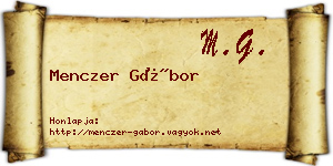 Menczer Gábor névjegykártya