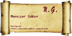 Menczer Gábor névjegykártya