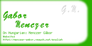 gabor menczer business card